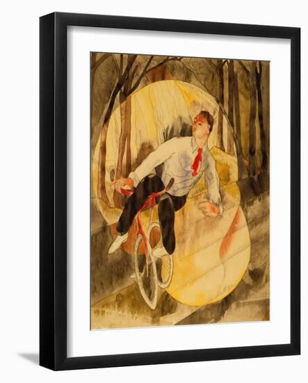 In Vaudeville: Bicycle Rider (W/C & Pencil on White Paper)-Charles Demuth-Framed Giclee Print