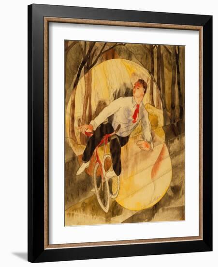 In Vaudeville: Bicycle Rider (W/C & Pencil on White Paper)-Charles Demuth-Framed Giclee Print