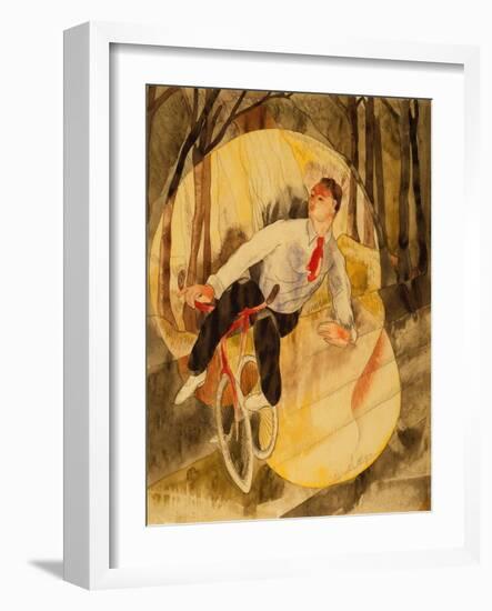 In Vaudeville: Bicycle Rider (W/C & Pencil on White Paper)-Charles Demuth-Framed Giclee Print