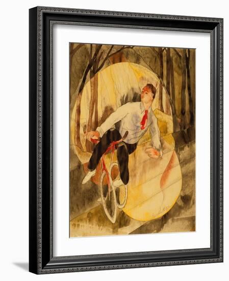 In Vaudeville: Bicycle Rider (W/C & Pencil on White Paper)-Charles Demuth-Framed Giclee Print