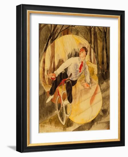 In Vaudeville: Bicycle Rider (W/C & Pencil on White Paper)-Charles Demuth-Framed Giclee Print