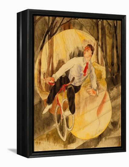 In Vaudeville: Bicycle Rider (W/C & Pencil on White Paper)-Charles Demuth-Framed Premier Image Canvas