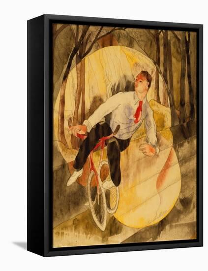 In Vaudeville: Bicycle Rider (W/C & Pencil on White Paper)-Charles Demuth-Framed Premier Image Canvas