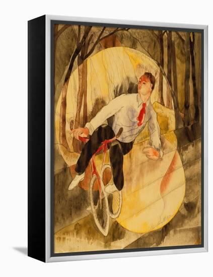 In Vaudeville: Bicycle Rider (W/C & Pencil on White Paper)-Charles Demuth-Framed Premier Image Canvas