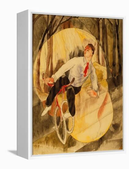 In Vaudeville: Bicycle Rider (W/C & Pencil on White Paper)-Charles Demuth-Framed Premier Image Canvas