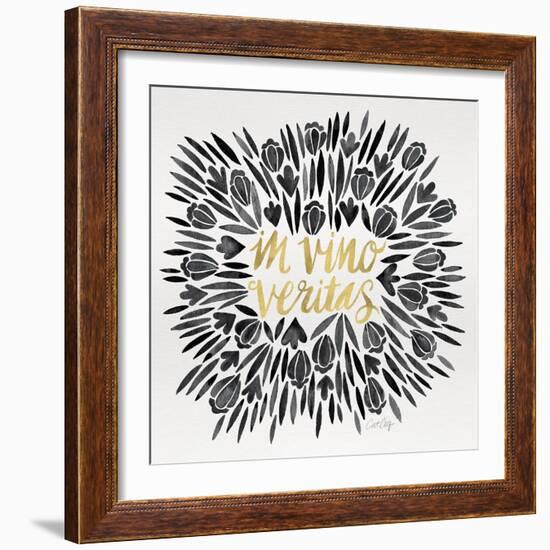 In Vino Veritas - Black and Gold Palette-Cat Coquillette-Framed Giclee Print