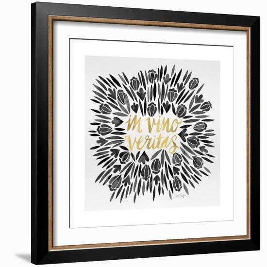In Vino Veritas - Black and Gold Palette-Cat Coquillette-Framed Giclee Print