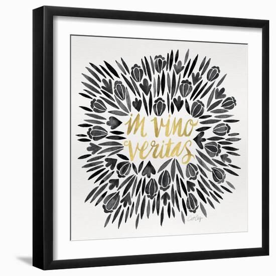 In Vino Veritas - Black and Gold Palette-Cat Coquillette-Framed Giclee Print