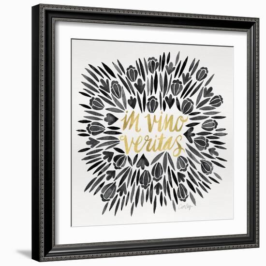 In Vino Veritas - Black and Gold Palette-Cat Coquillette-Framed Giclee Print