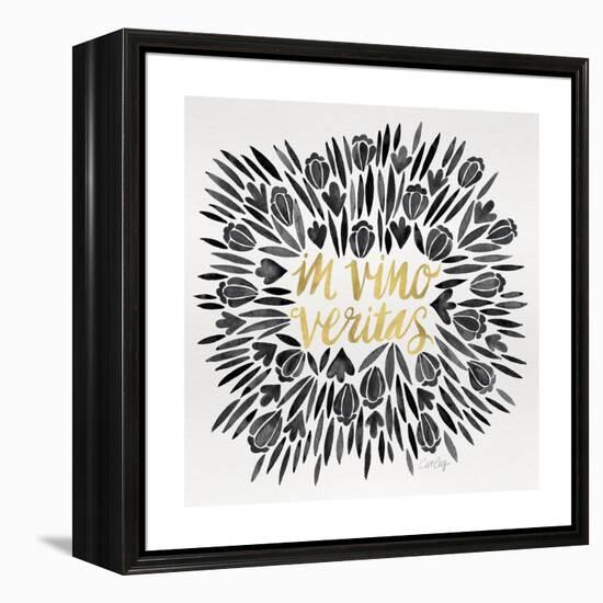 In Vino Veritas - Black and Gold Palette-Cat Coquillette-Framed Premier Image Canvas