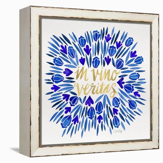 In Vino Veritas - Navy and Gold Palette-Cat Coquillette-Framed Premier Image Canvas