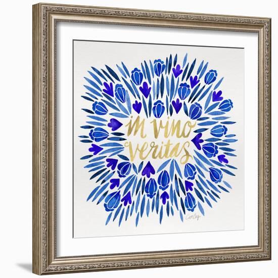 In Vino Veritas - Navy and Gold Palette-Cat Coquillette-Framed Giclee Print