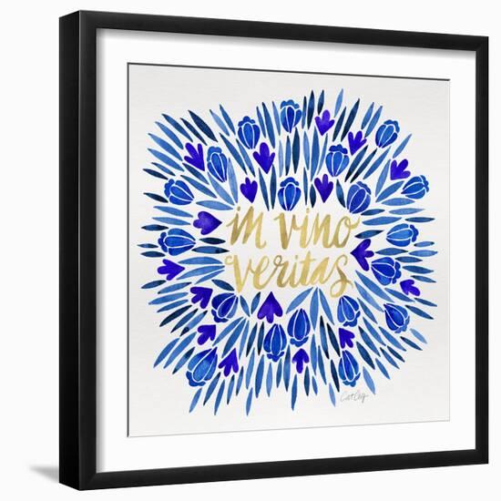 In Vino Veritas - Navy and Gold Palette-Cat Coquillette-Framed Giclee Print