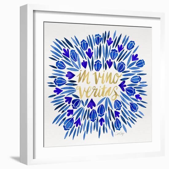 In Vino Veritas - Navy and Gold Palette-Cat Coquillette-Framed Giclee Print