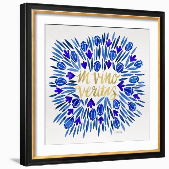 In Vino Veritas - Navy and Gold Palette-Cat Coquillette-Framed Giclee Print