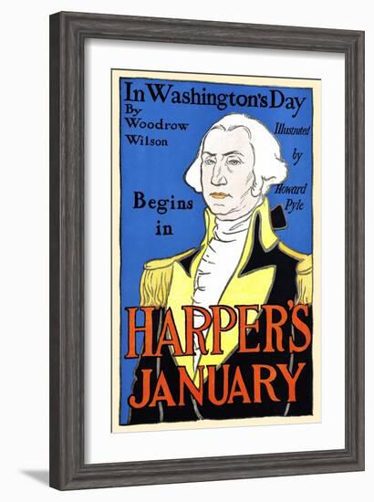 In Washington's Day By Woodrow Wilson Begins In Harper's January-Edward Penfield-Framed Art Print
