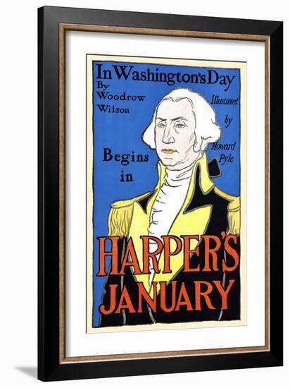 In Washington's Day By Woodrow Wilson Begins In Harper's January-Edward Penfield-Framed Art Print