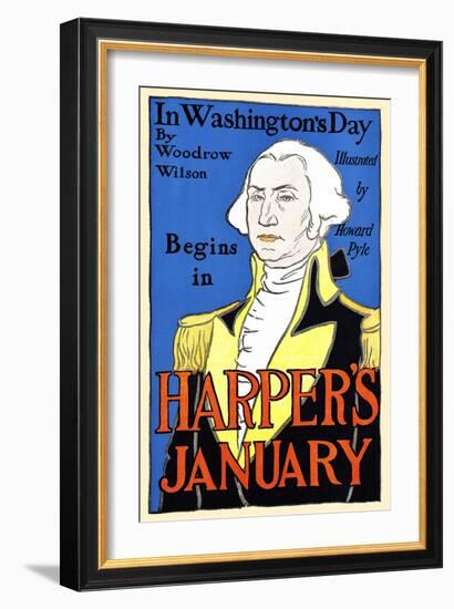 In Washington's Day By Woodrow Wilson Begins In Harper's January-Edward Penfield-Framed Art Print