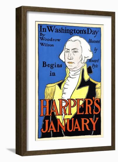 In Washington's Day by Woodrow Wilson Begins in Harper's January-Edward Penfield-Framed Art Print