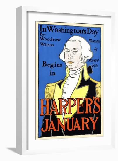 In Washington's Day by Woodrow Wilson Begins in Harper's January-Edward Penfield-Framed Art Print