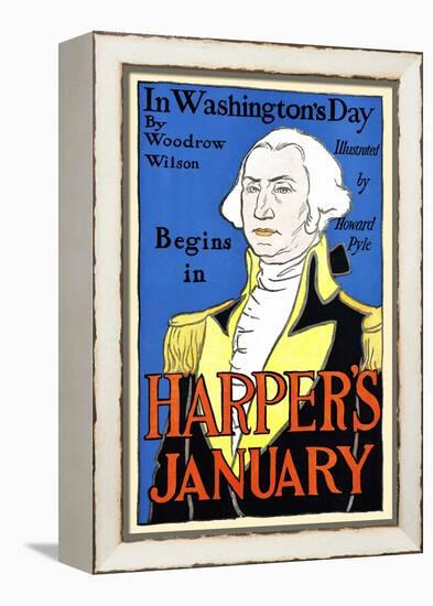 In Washington's Day by Woodrow Wilson Begins in Harper's January-Edward Penfield-Framed Stretched Canvas