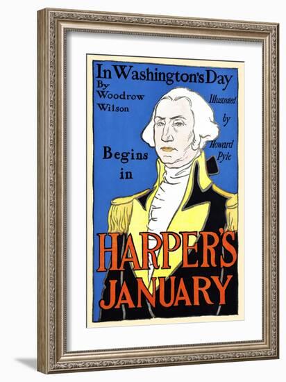 In Washington's Day by Woodrow Wilson Begins in Harper's January-Edward Penfield-Framed Premium Giclee Print