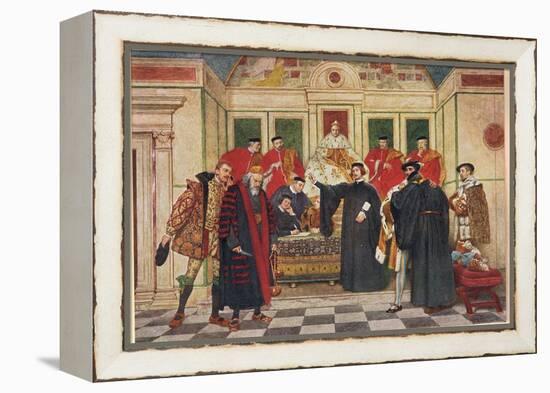 'In Which Predicament, I Say Thou Standst', Illustration from 'The Merchant of Venice', c.1910-Sir James Dromgole Linton-Framed Premier Image Canvas