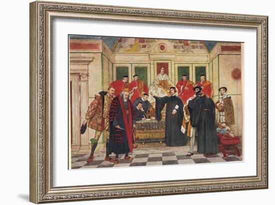 'In Which Predicament, I Say Thou Standst', Illustration from 'The Merchant of Venice', c.1910-Sir James Dromgole Linton-Framed Giclee Print