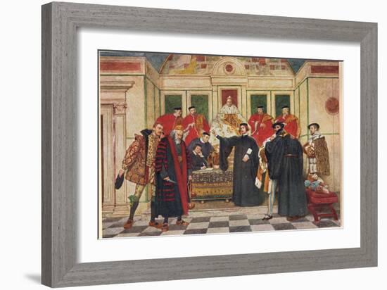 'In Which Predicament, I Say Thou Standst', Illustration from 'The Merchant of Venice', c.1910-Sir James Dromgole Linton-Framed Giclee Print