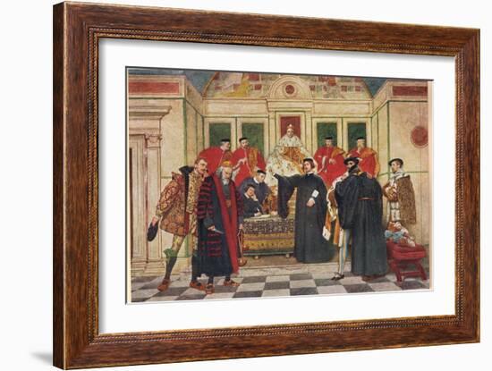 'In Which Predicament, I Say Thou Standst', Illustration from 'The Merchant of Venice', c.1910-Sir James Dromgole Linton-Framed Giclee Print