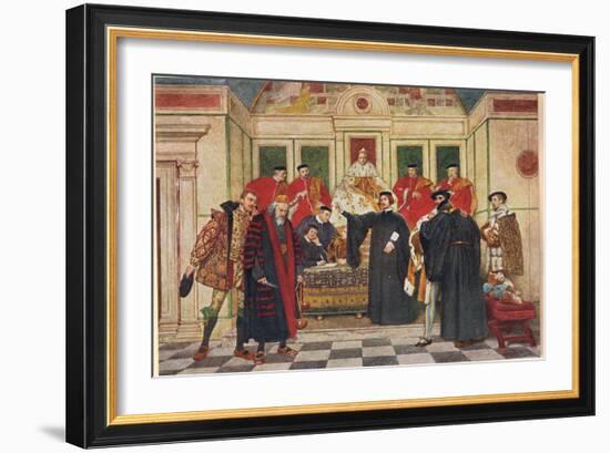 'In Which Predicament, I Say Thou Standst', Illustration from 'The Merchant of Venice', c.1910-Sir James Dromgole Linton-Framed Giclee Print