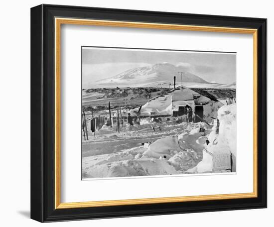 'In Winter Quarters Working on Maps and Records', Antarctica, 1911-1912-Herbert Ponting-Framed Photographic Print