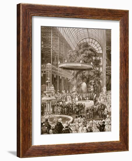 Inauguration in 1851 of Great Exhibition by Victoria, Queen of England, Crystal Palace, London-null-Framed Giclee Print