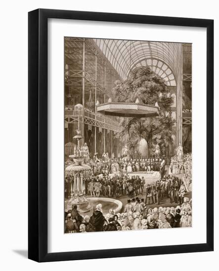 Inauguration in 1851 of Great Exhibition by Victoria, Queen of England, Crystal Palace, London-null-Framed Giclee Print