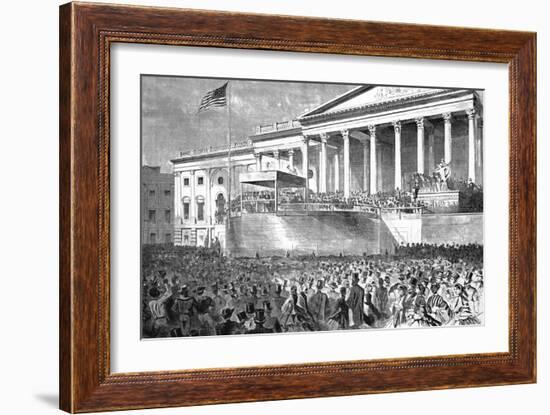 Inauguration of Abraham Lincoln-Winslow Homer-Framed Art Print