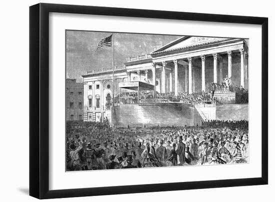 Inauguration of Abraham Lincoln-Winslow Homer-Framed Art Print