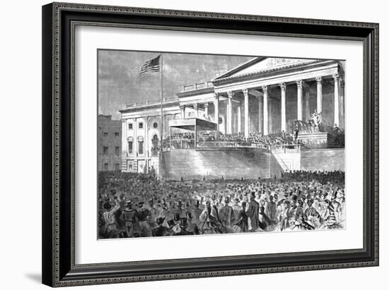 Inauguration of Abraham Lincoln-Winslow Homer-Framed Art Print