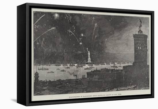 Inauguration of Bartholdi's Huge Statue of Liberty at New York-null-Framed Premier Image Canvas