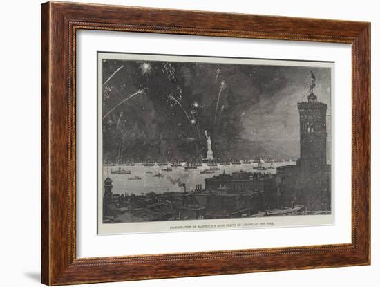 Inauguration of Bartholdi's Huge Statue of Liberty at New York-null-Framed Giclee Print
