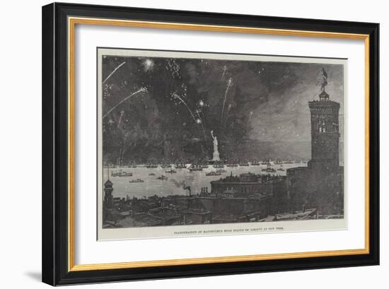 Inauguration of Bartholdi's Huge Statue of Liberty at New York-null-Framed Giclee Print