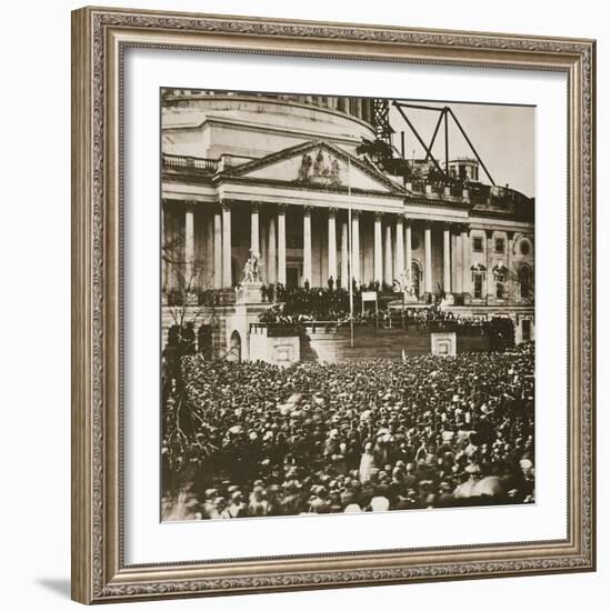 Inauguration of President Lincoln, 4th March 1861-Mathew Brady-Framed Giclee Print