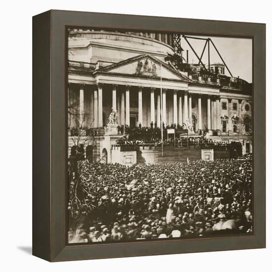 Inauguration of President Lincoln, 4th March 1861-Mathew Brady-Framed Premier Image Canvas