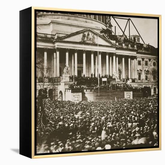 Inauguration of President Lincoln, 4th March 1861-Mathew Brady-Framed Premier Image Canvas