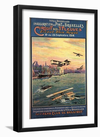 Inauguration Of The Belgian Port At Brussels With Hydrofoils And Hydroplanes-H. Lemaire-Framed Art Print