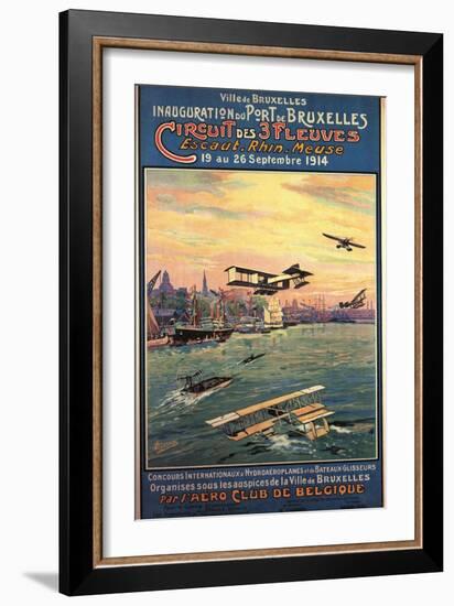 Inauguration Of The Belgian Port At Brussels With Hydrofoils And Hydroplanes-H. Lemaire-Framed Art Print