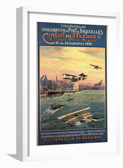 Inauguration Of The Belgian Port At Brussels With Hydrofoils And Hydroplanes-H. Lemaire-Framed Art Print