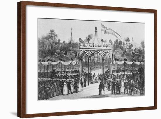 Inauguration of Work on Ferdinandea Railway Line Between Venice and Milan, Italy, 19th Century-null-Framed Giclee Print