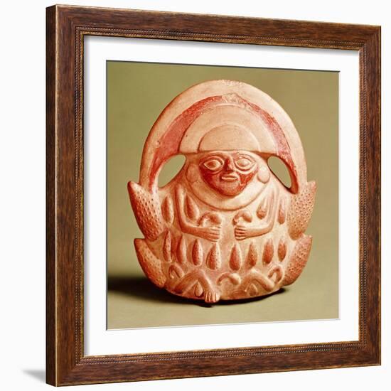 Inca Agricultural Deity Wearing a Moon Headdress and a Costume Decorated with Corn and Squashes-null-Framed Giclee Print