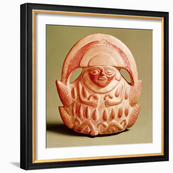 Inca Agricultural Deity Wearing a Moon Headdress and a Costume Decorated with Corn and Squashes-null-Framed Giclee Print