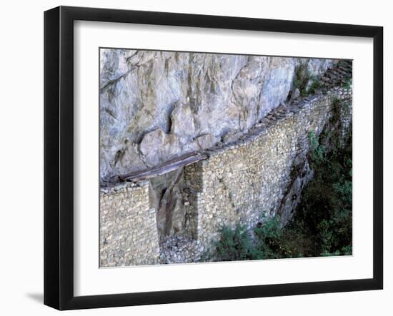 Inca Bridge, Machu Picchu, Peru-Pete Oxford-Framed Photographic Print